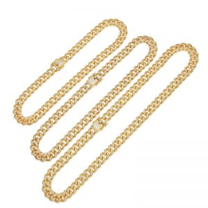 Micro-set zircon Cuban chain