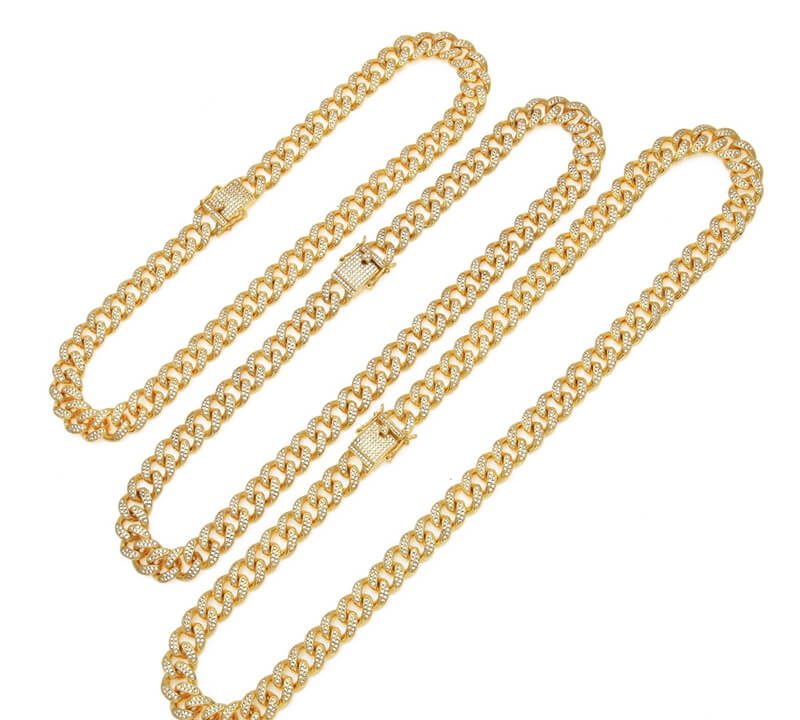 Micro-set zircon Cuban chain