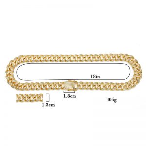 Micro-set zircon Cuban chain