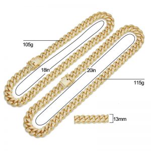 Micro-set zircon Cuban chain