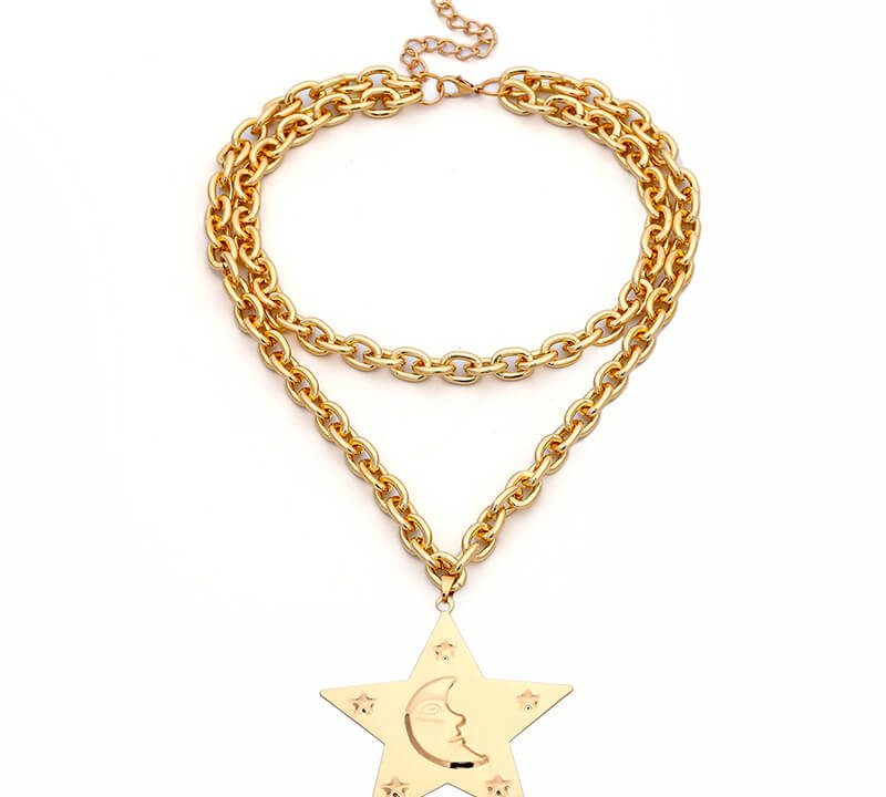 Multi-Layer Necklace Star Pattern Chain Necklace Accessory