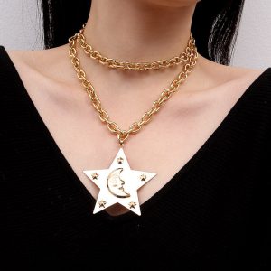 Multi-Layer Necklace Star Pattern Chain Necklace Accessory