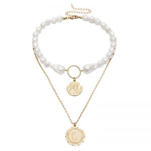 Multilayer Shaped Pearl Necklace