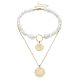 Multilayer Shaped Pearl Necklace