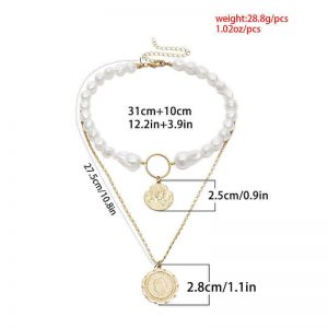 Multilayer Shaped Pearl Necklace