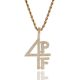 Numeral alphabet copper pendant with zircon