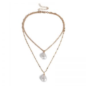 Pearl Pendant Double Necklace