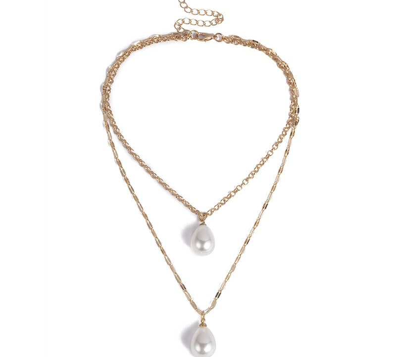 Pearl Pendant Double Necklace