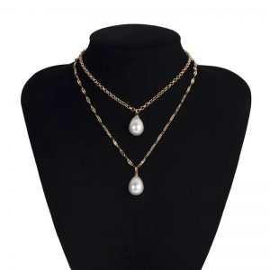 Pearl Pendant Double Necklace