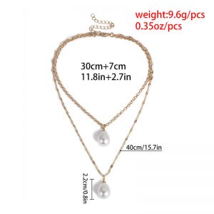 Pearl Pendant Double Necklace