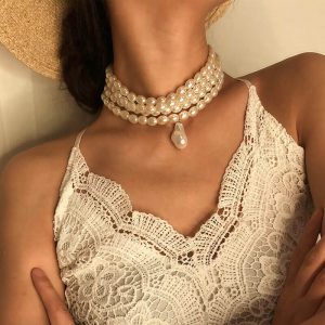 Pearl necklace multilayer