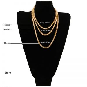 Rhinestone Golden Silver Necklace