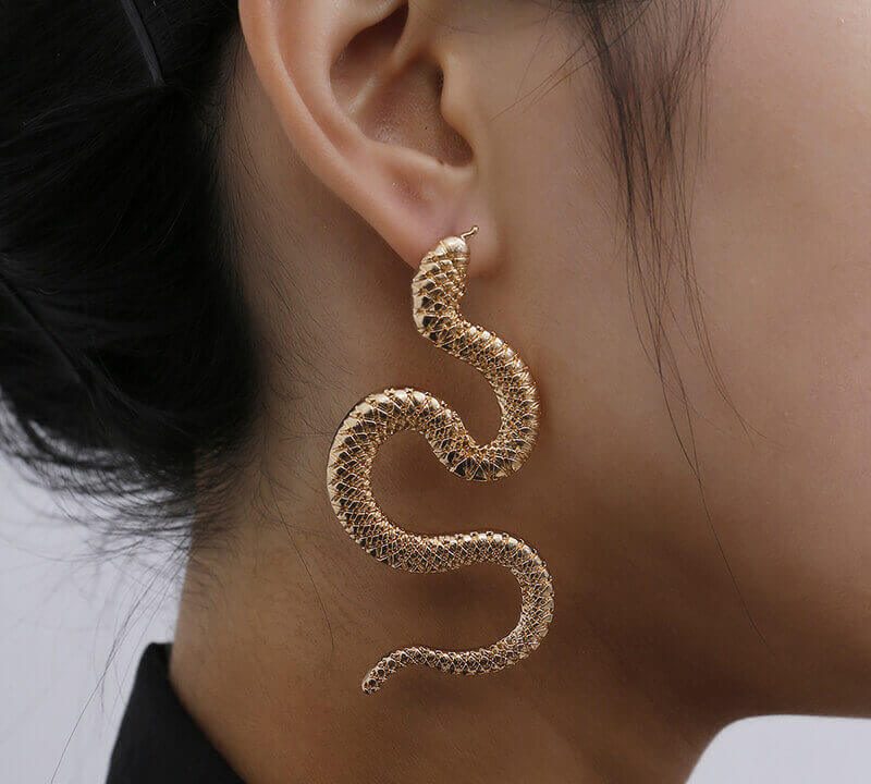 Serpentine Long Stud Earrings