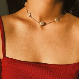 Star pearl single layer geometric necklace