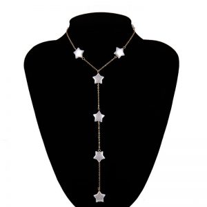 Star pendant long chain necklace