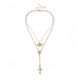 Y-shaped cross tassel necklace