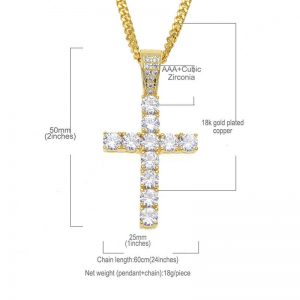 Zircon cross pendant