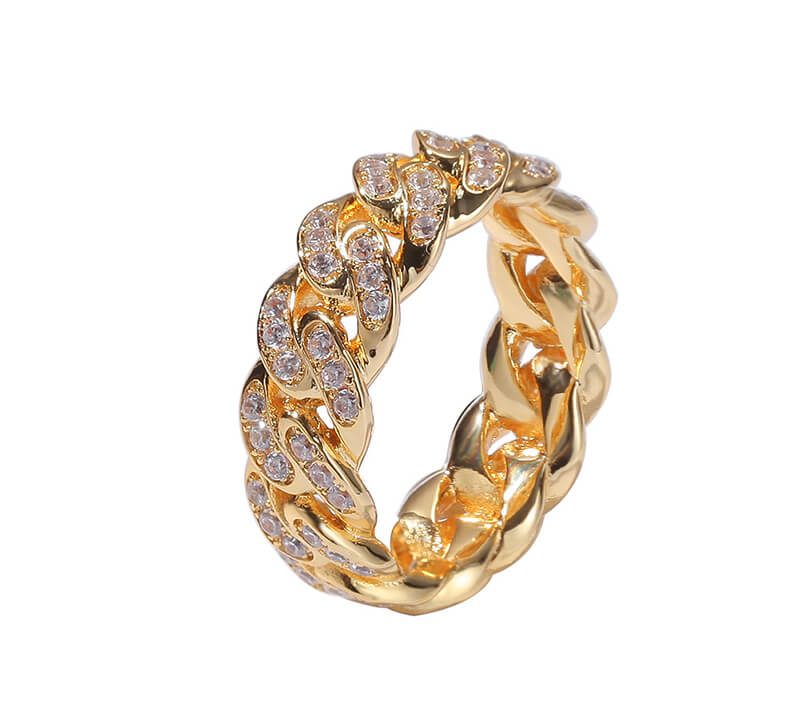 zircon electroplated real gold ring