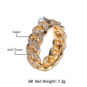 zircon electroplated real gold ring