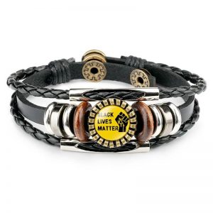 BLACK LIVES MATTER time gem leather bracelet