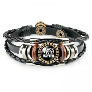 BLACK LIVES MATTER time gem leather bracelet