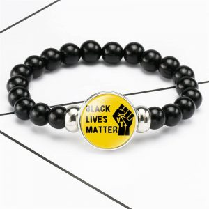 Black Lives Matter protests beaded retractable bracelet