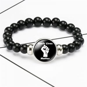 Black Lives Matter protests beaded retractable bracelet