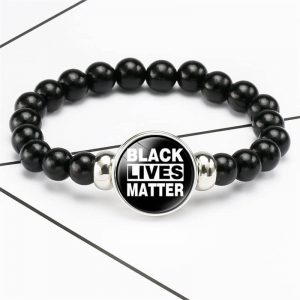 Black Lives Matter protests beaded retractable bracelet