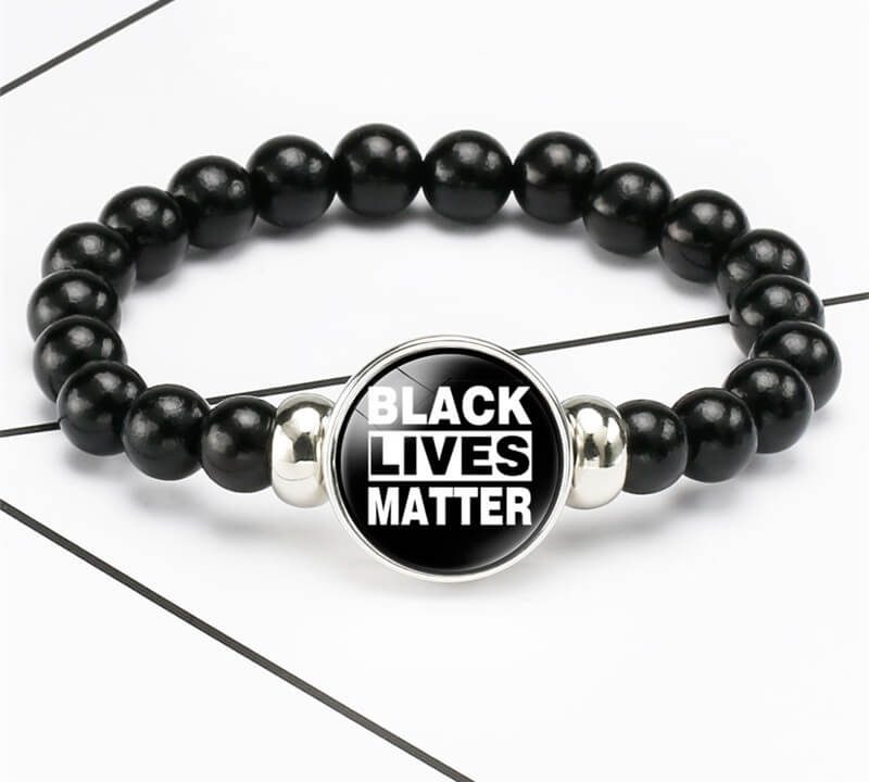 Black Lives Matter protests beaded retractable bracelet