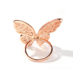 Butterfly ring Hollow micro-set zircon