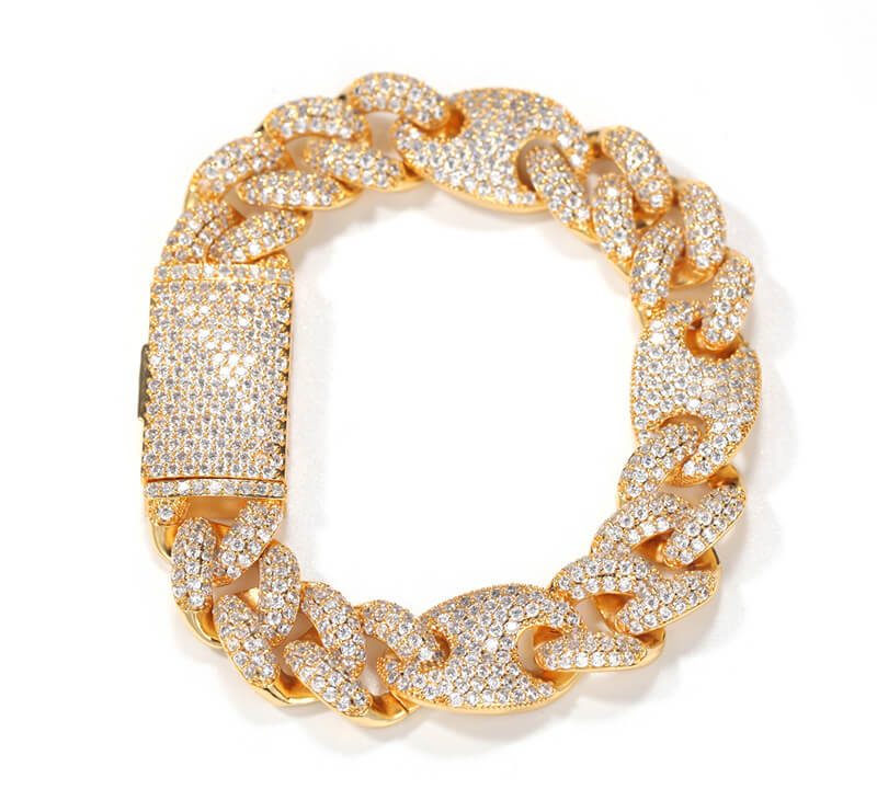 Colorblock zircon Cuban Bracelet