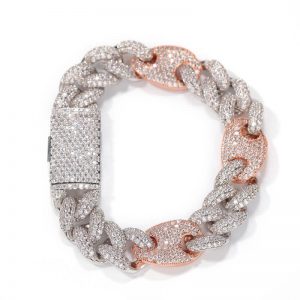 Colorblock zircon Cuban Bracelet