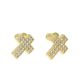 Cross micro-set zircon copper stud earrings