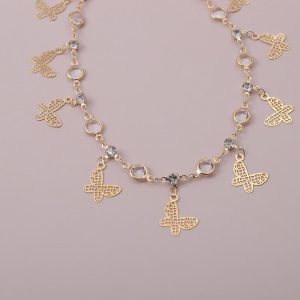 Gold butterfly necklace