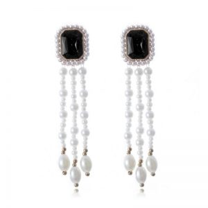 Imitation pearl earrings