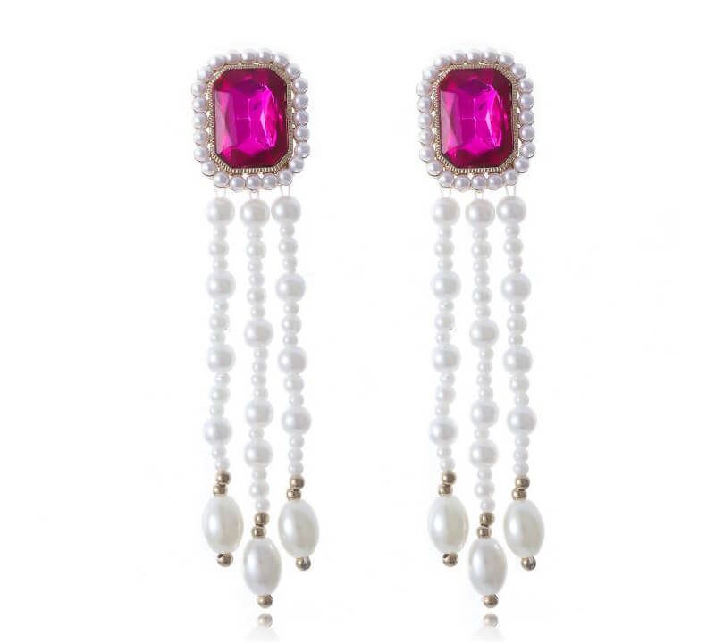 Imitation pearl earrings