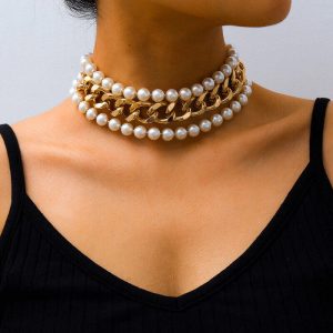 Imitation pearl multi-layer necklace