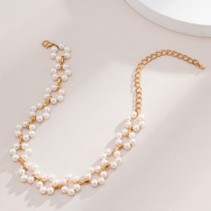 Pearl inlaid necklace Clavicle chain