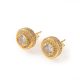 Round full zircon earrings