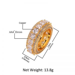 Round ring Five rows full of zircon rings