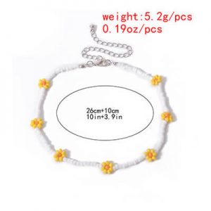 Small Daisy Rice Bead Necklace