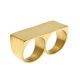 Two Finger Ring Hip Hop Gold Plated Ring