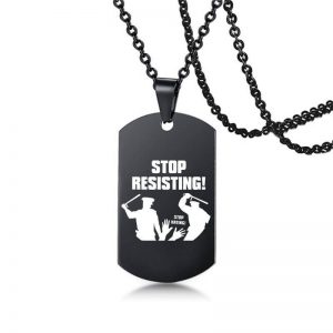 black lives matter black military brand stainless steel necklace