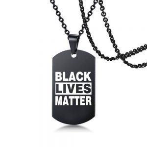 black lives matter black military brand stainless steel necklace