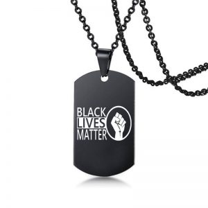 black lives matter black military brand stainless steel necklace