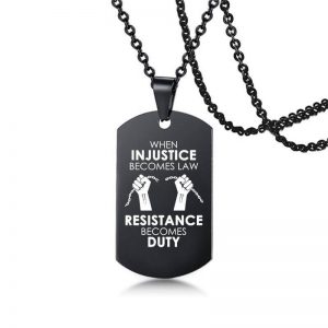 black lives matter black military brand stainless steel necklace