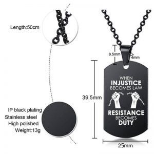 black lives matter black military brand stainless steel necklace