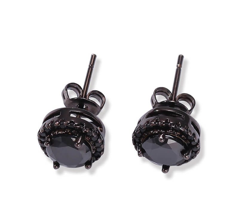 black zircon earrings