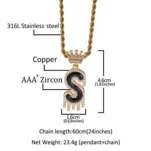 Crown Letter Pendant