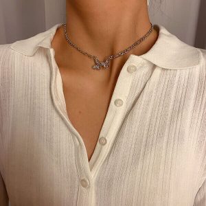 Diamond butterfly necklace